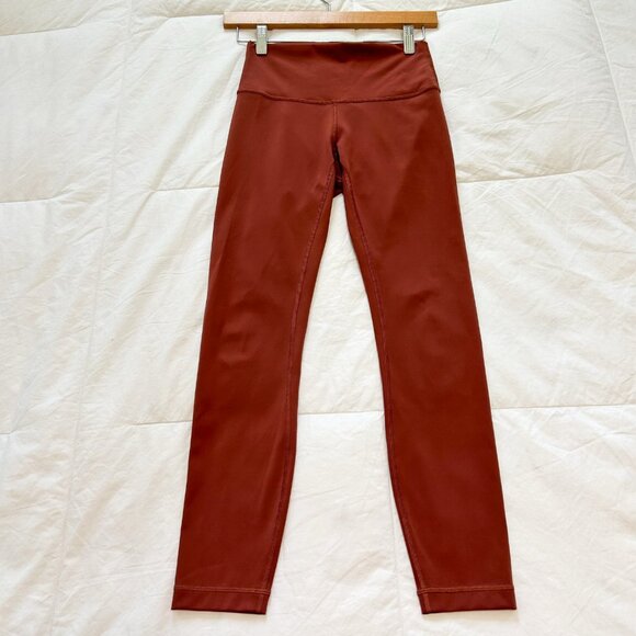 Lululemon Wunder Train Leggings 25” Dark Terracotta Rust Brown Size 4 - Picture 7 of 7